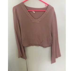 Long sleeve, crop top boho shirt